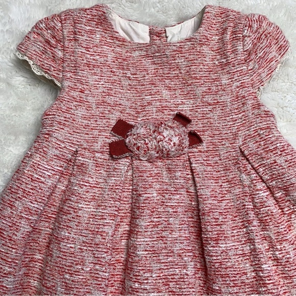 Pili Carrera Baby's Tweed Red Dress Size 18 Months Made in Spain - Picture 3 of 12
